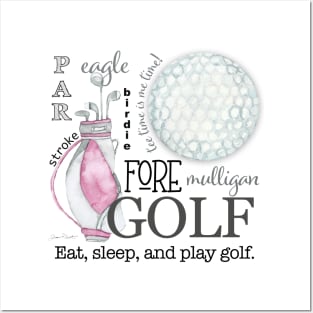 Pink Golf Art Posters and Art